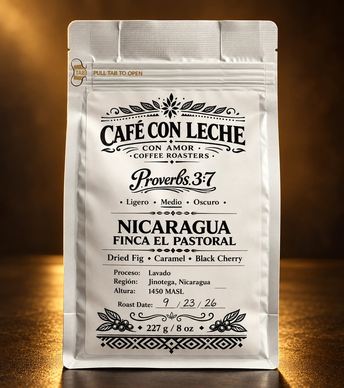 Café con Leche Nicaragua Finca El Pastoral coffee bag